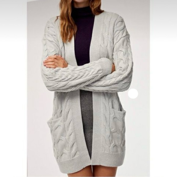 Wilfred Charlisa Merino Wool Fisherman Chunky Cable Knit Sweater Cardigan Sz M - Picture 3 of 15